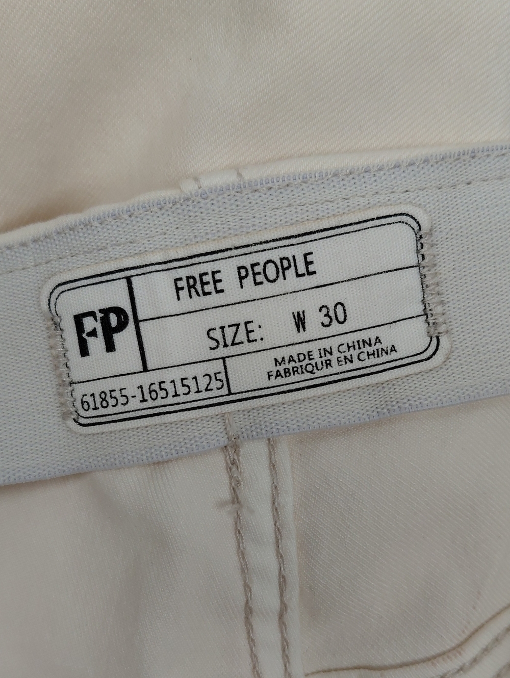 Free People Penny Pull On Bell Bottom Flare Pants Worn White NWT Size 30 - Picture 8 of 10